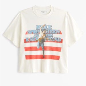 Abercrombie & Fitch Vintage-Inspired Cropped Bruce Springsteen Graphic Tee S